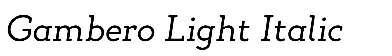 Gambero Light Italic
